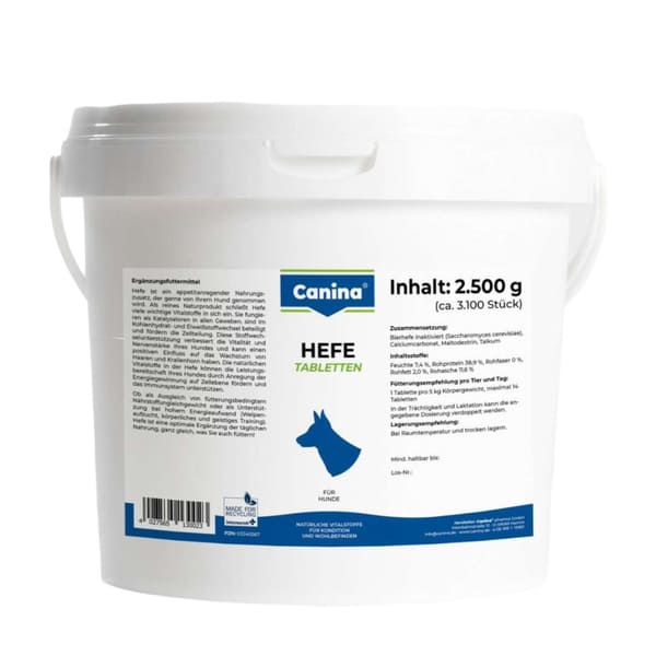 Canina Hefe alus rauga tabletes ādai un apmatojumam suņiem 2.5 kg N3100